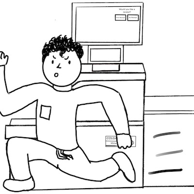 Image of Anthony leaving