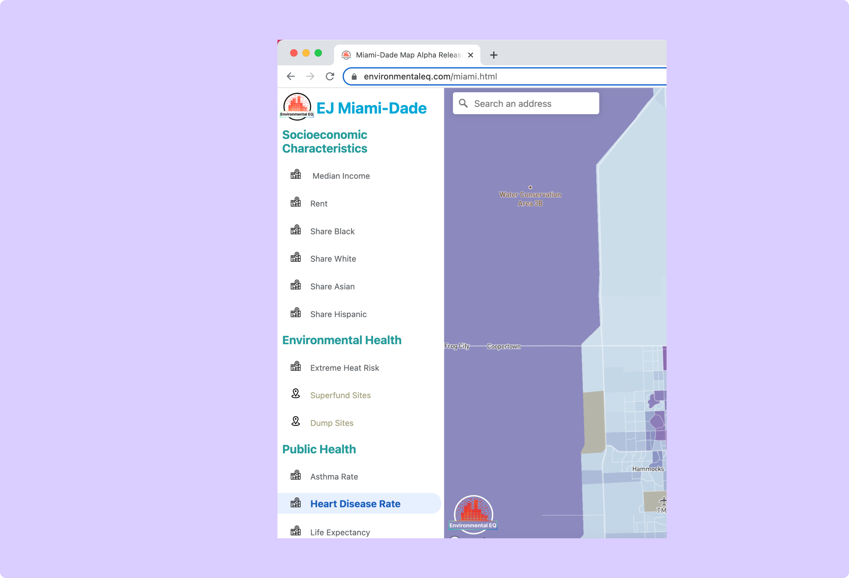 image of final map with info bar on left