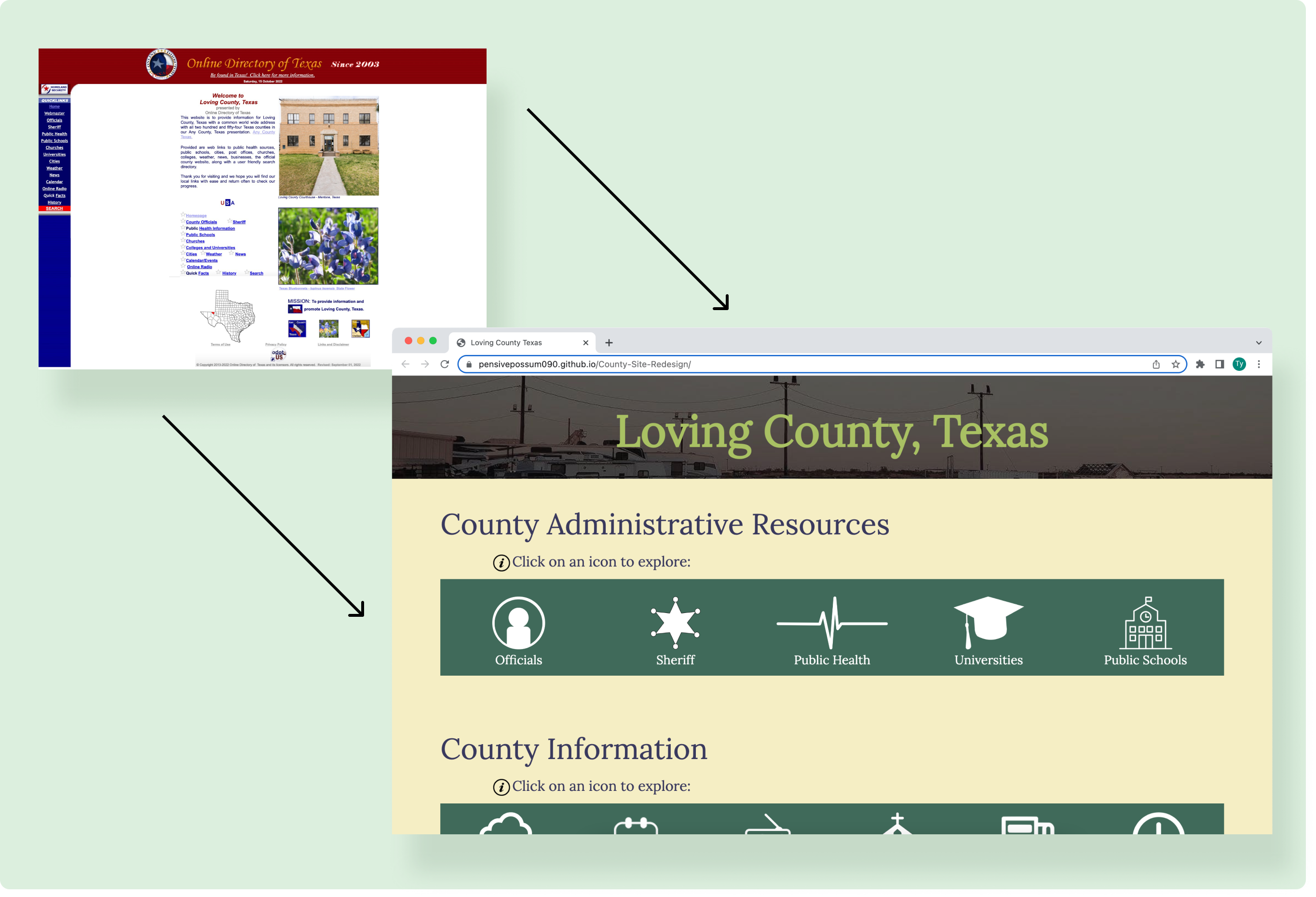 image comparing initial and final site